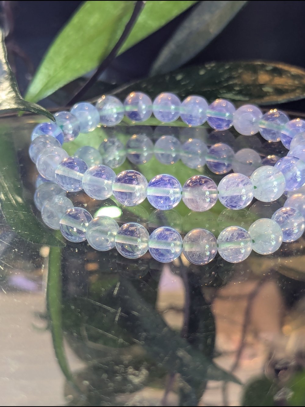AAA-Quality Adventurine Iridescent Crystal Beaded Stretch Bracelet Specimen